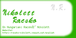 nikolett racsko business card